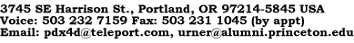 3745 SE Harrison St. PDX OR 97214 USA